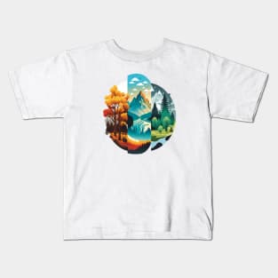 Seasonal Shifts: A Journey Through Nature Kids T-Shirt